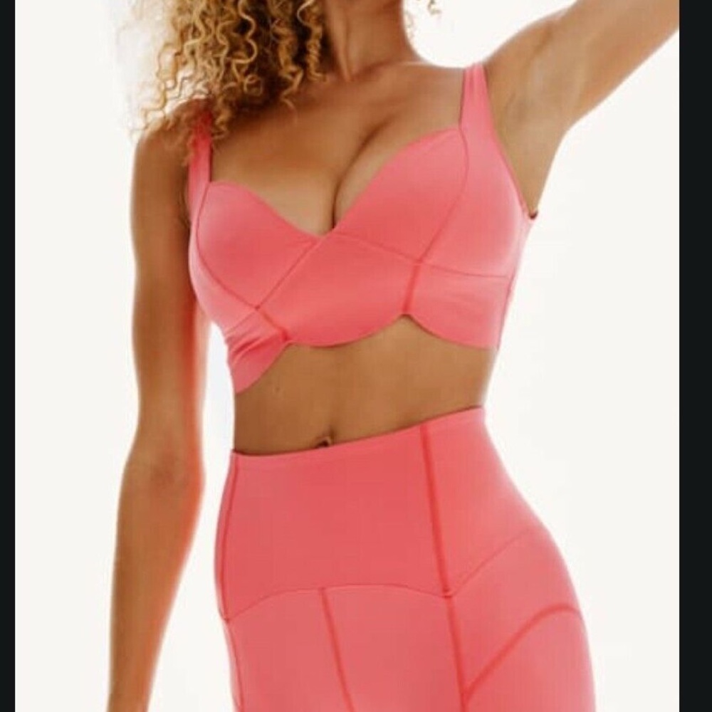 Free People Movement Petal Pusher Bra Bralette in Coral Pink ~ Size XS - Picture 3 of 10
